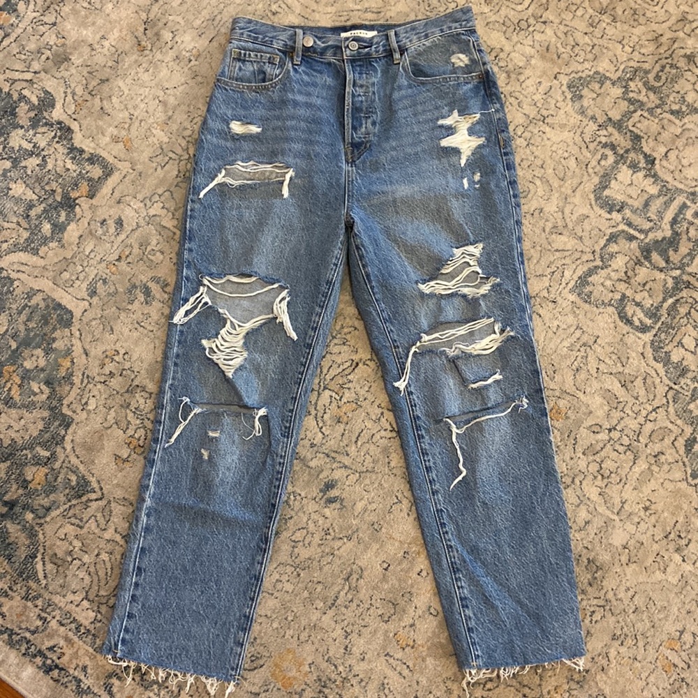PacSun Jeans - High Rise Straight Distressed Light Wash Size 29